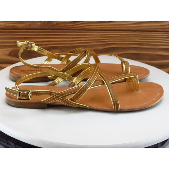 Liz Claiborne Size 10 Sandal Strappy Brown Synthetic Women M - Picture 5 of 10